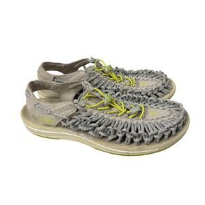 Keen Uneek Sandals Womens Size 11 Woven Paracord Hiking Gray Lime